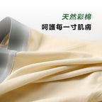 無染料天然彩棉抗菌平口褲