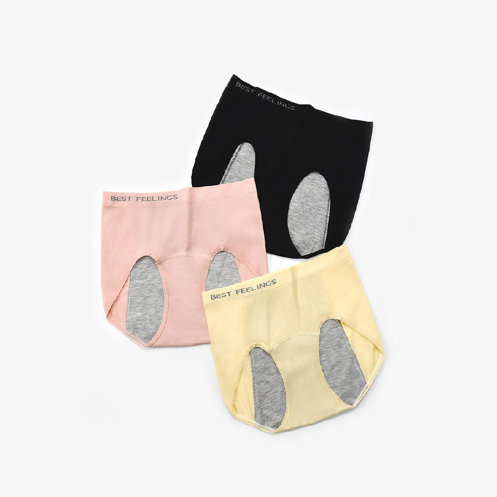 FITVEL 高腰純棉舒適防側漏生理內褲