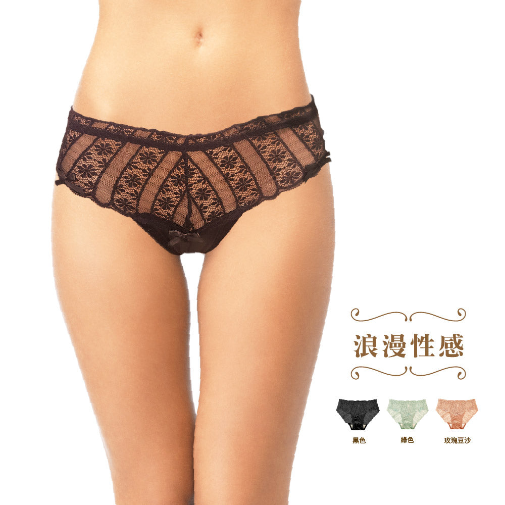 FITVEL 法式奢華緞面蕾絲包臀內褲