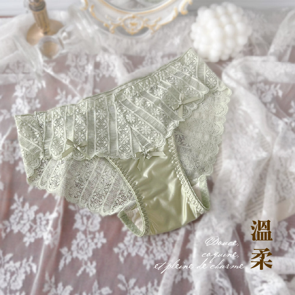 FITVEL 法式奢華緞面蕾絲包臀內褲