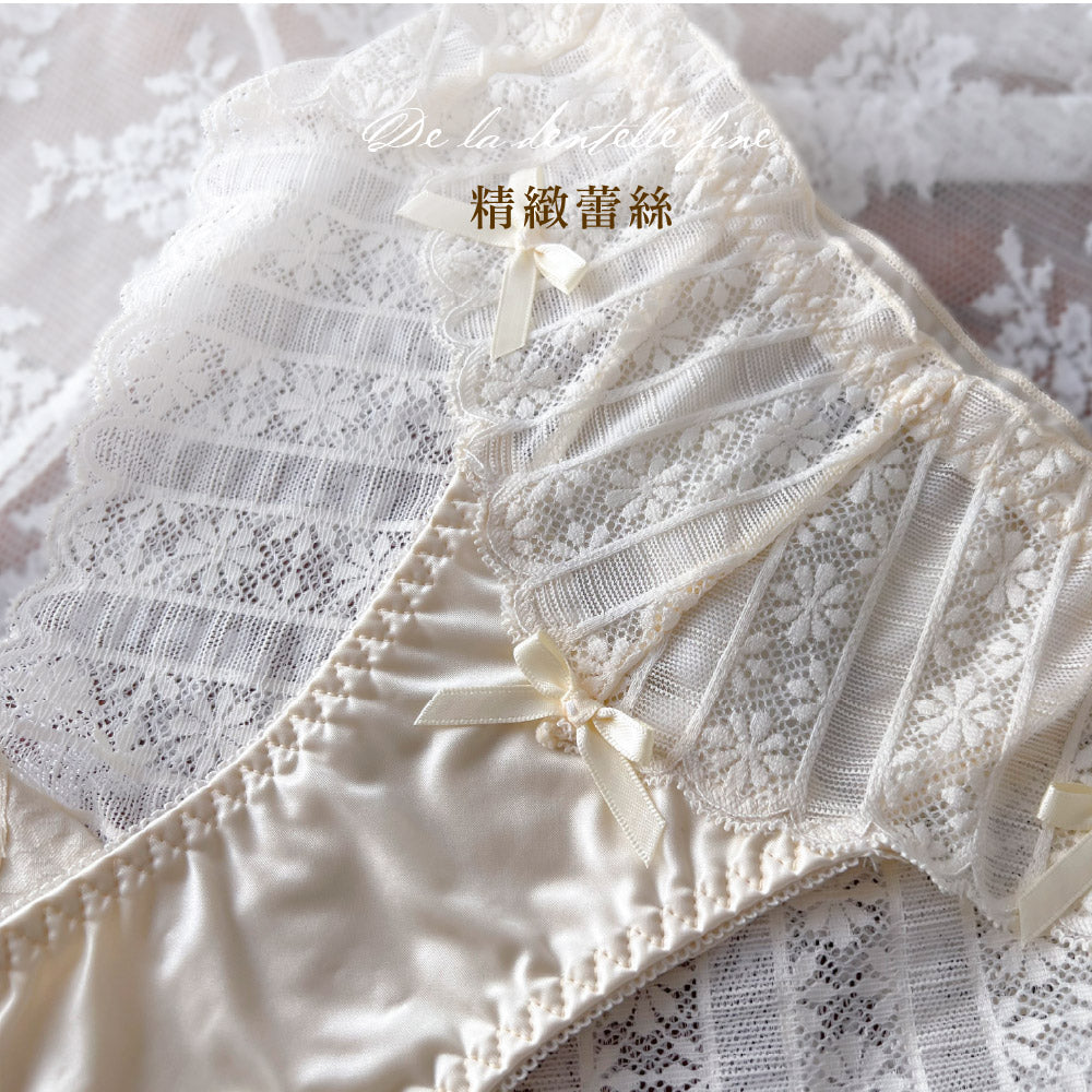 FITVEL 法式奢華緞面蕾絲包臀內褲