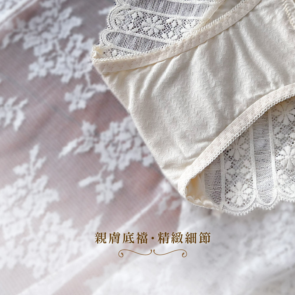 FITVEL 法式奢華緞面蕾絲包臀內褲