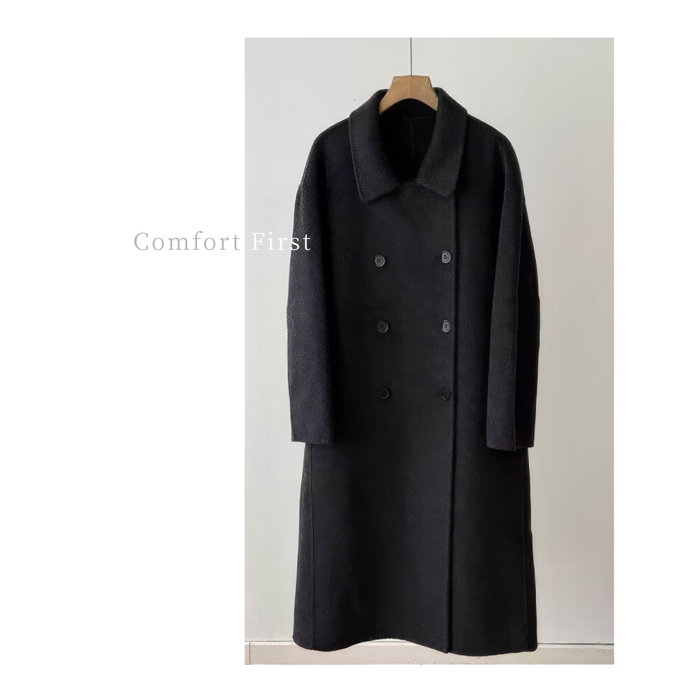 山羊絨羊毛雙面輕奢女韓版大衣