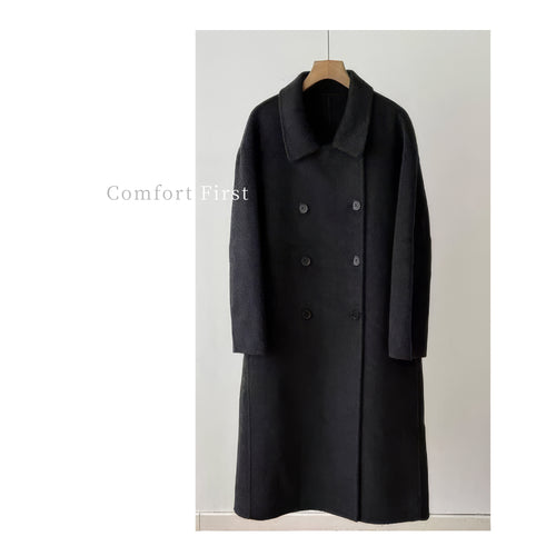 山羊絨羊毛雙面輕奢女韓版大衣