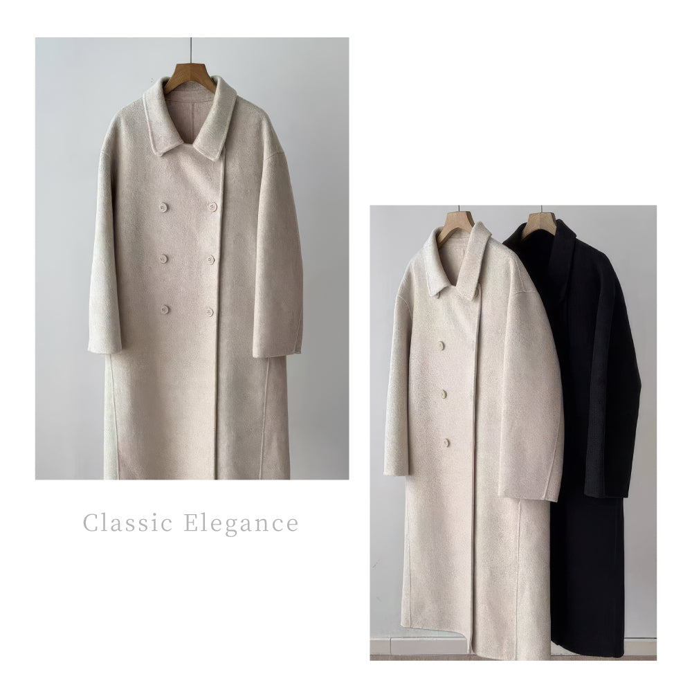 山羊絨羊毛雙面輕奢女韓版大衣