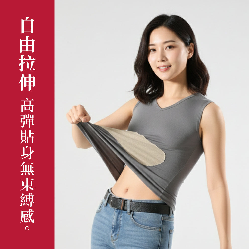 無痕加絨寬肩保暖背心