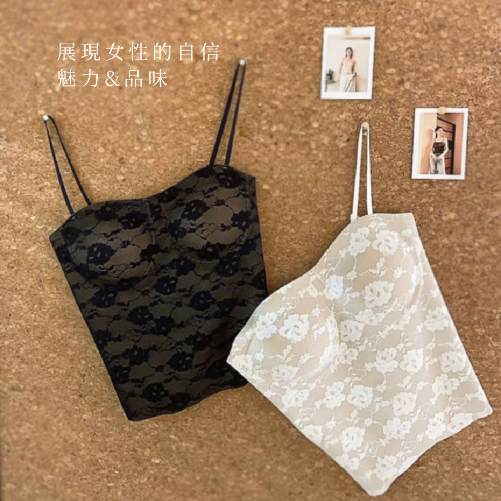 FITVEL 法式花色單品女吊帶上衣