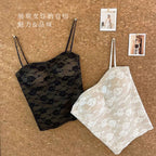 法式花色單品女吊帶上衣