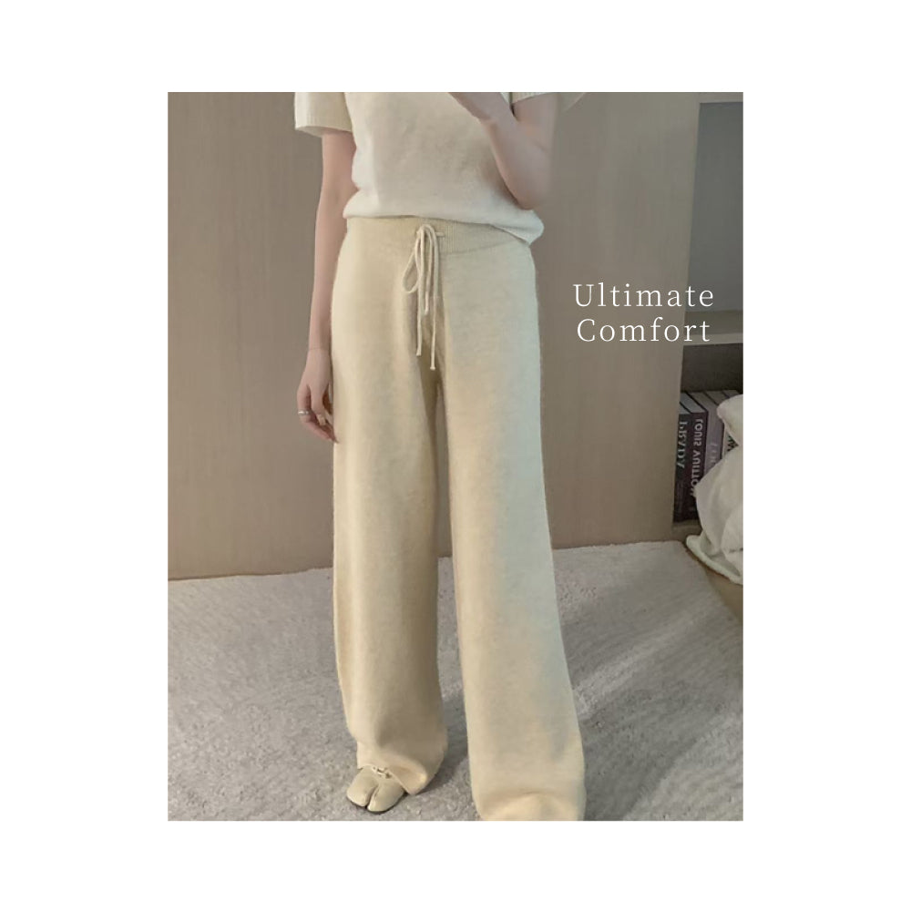 頂級綿羊毛寬褲