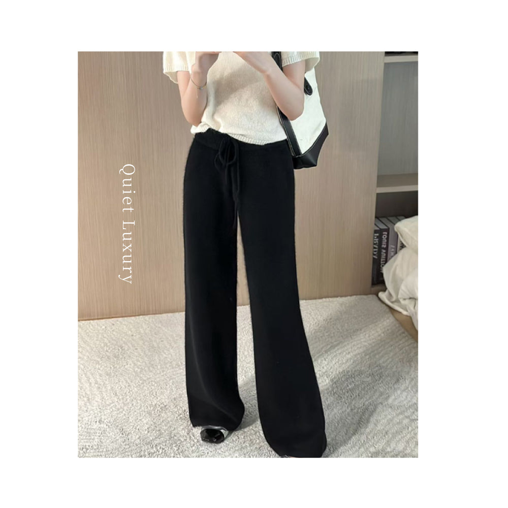 頂級綿羊毛寬褲