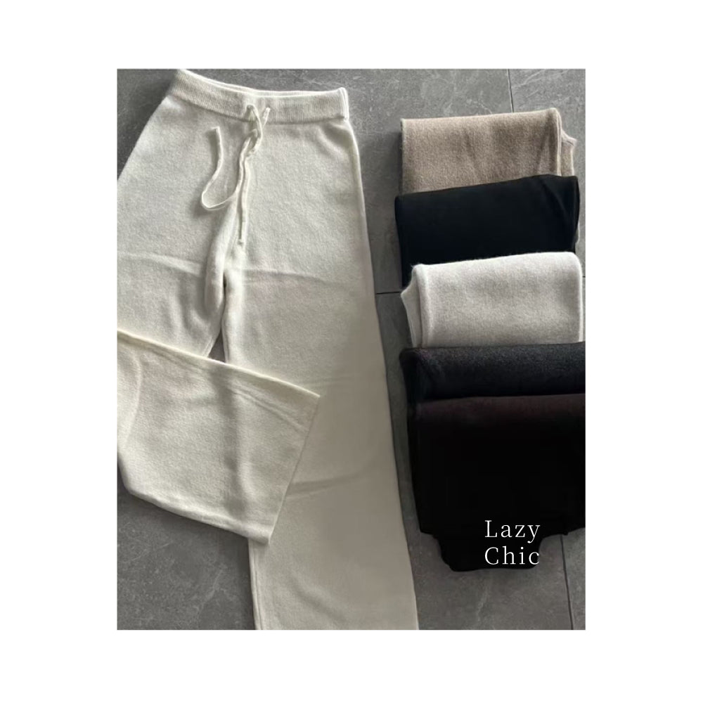 頂級綿羊毛寬褲