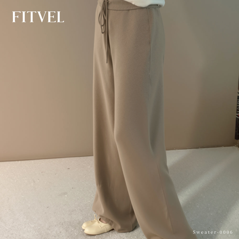 頂級綿羊毛寬褲