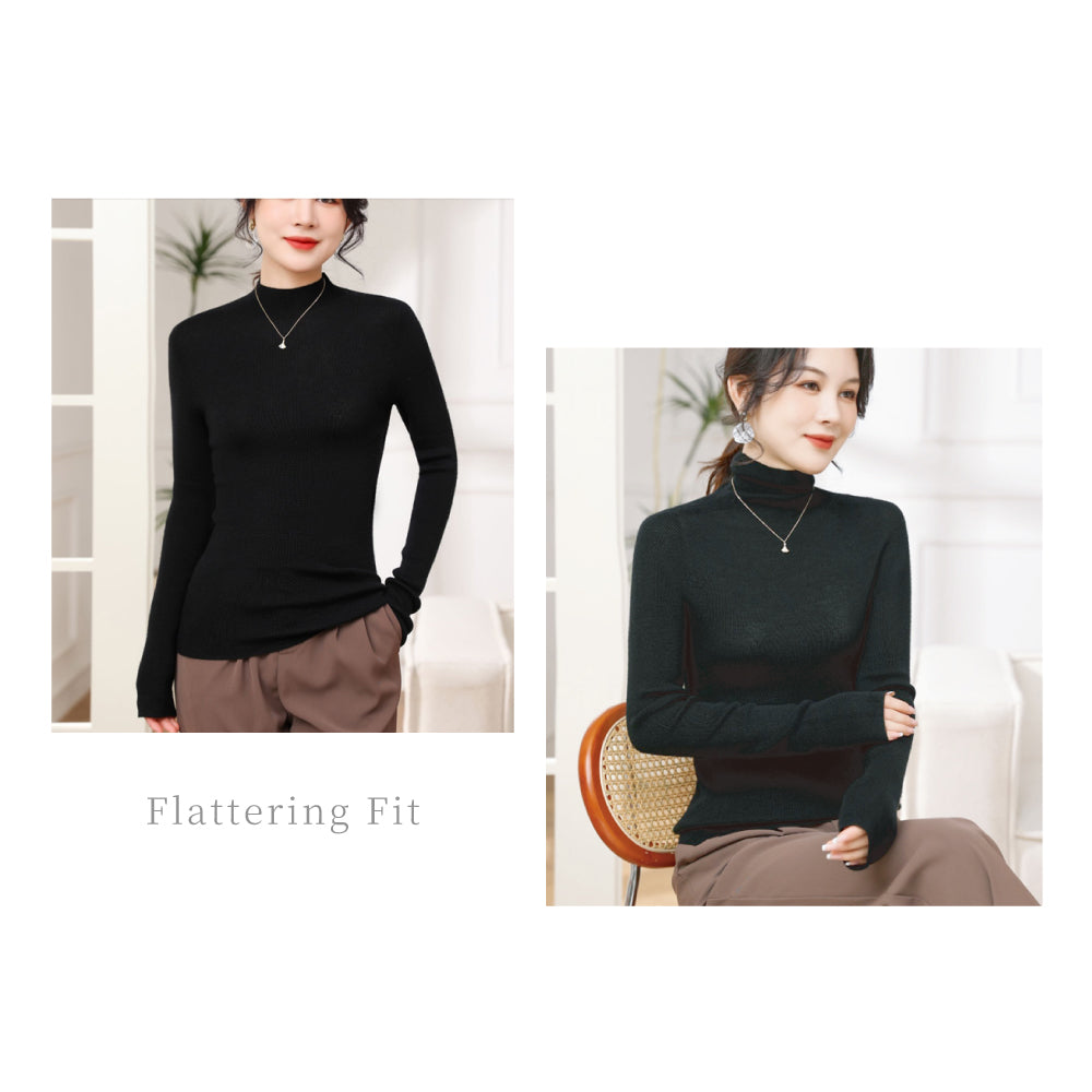 百分百美麗諾羊毛高領