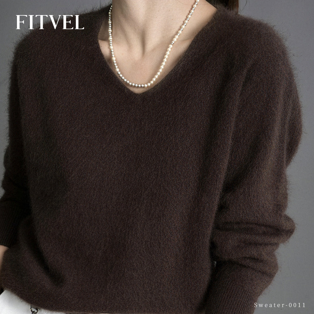 頂級羊絨羊毛V領衫
