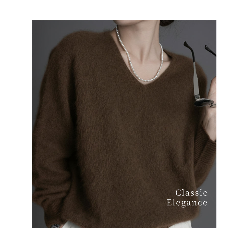 頂級羊絨羊毛V領衫