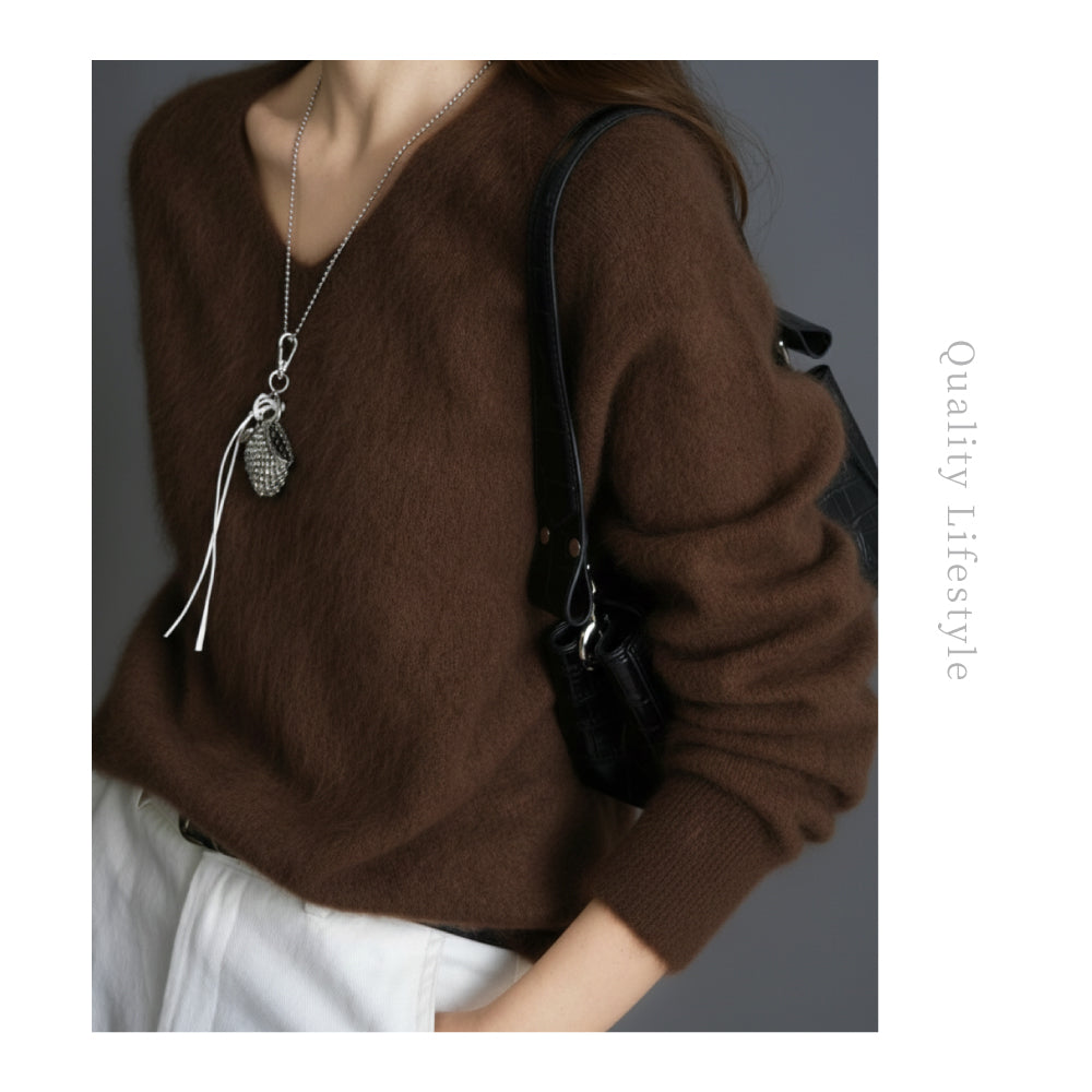 頂級羊絨羊毛V領衫