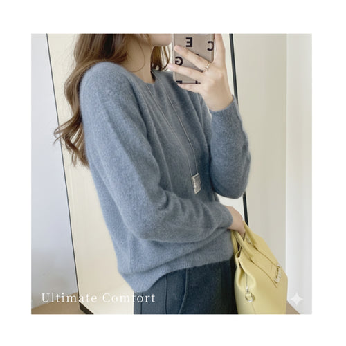 頂級羊絨羊毛圓領衫