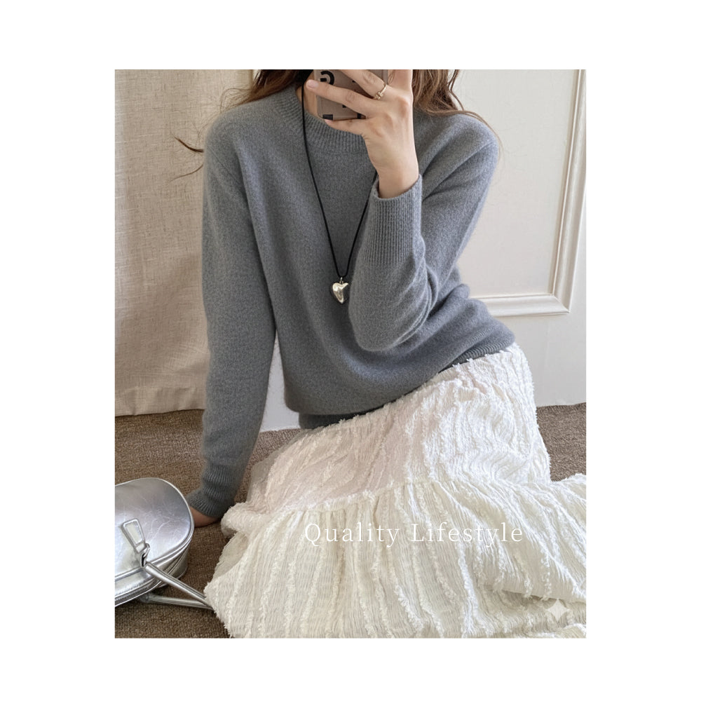 頂級羊絨羊毛立領衫