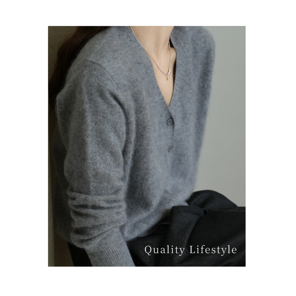 頂級山羊絨開扣衫