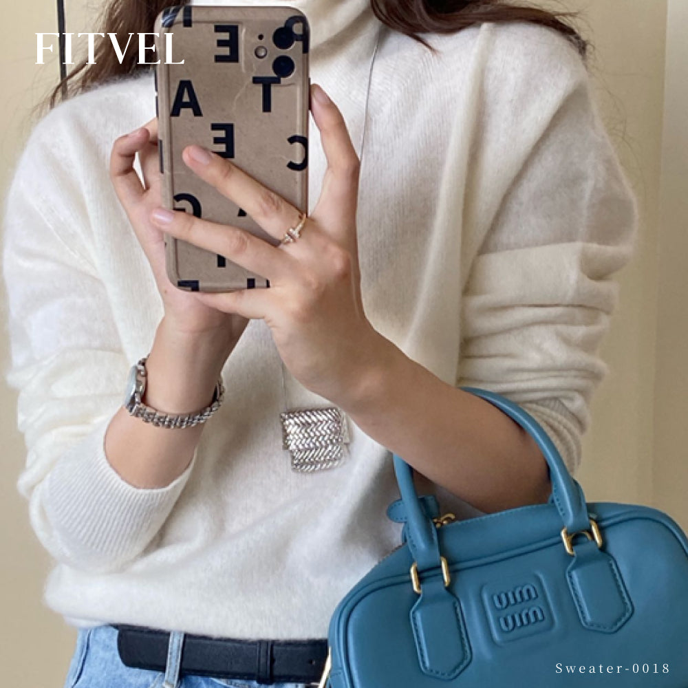 頂級羊絨綿羊毛高領上衣