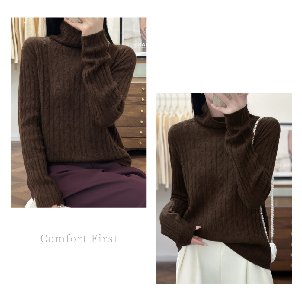 頂級髦牛絨羊毛高領衫