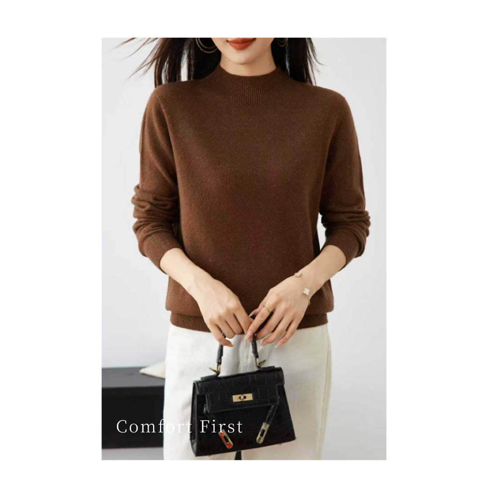 高級百分百美麗諾羊毛立領衫