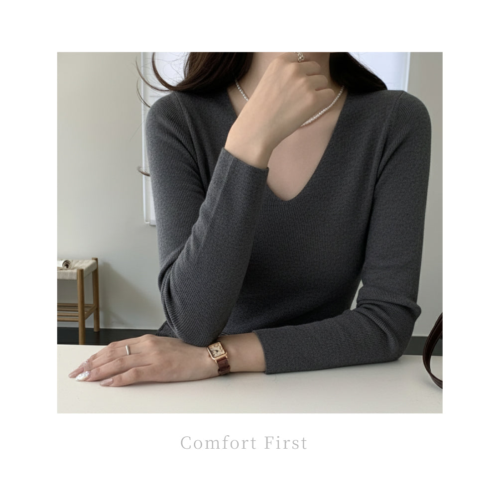 高級百分百美麗諾羊毛V領衫