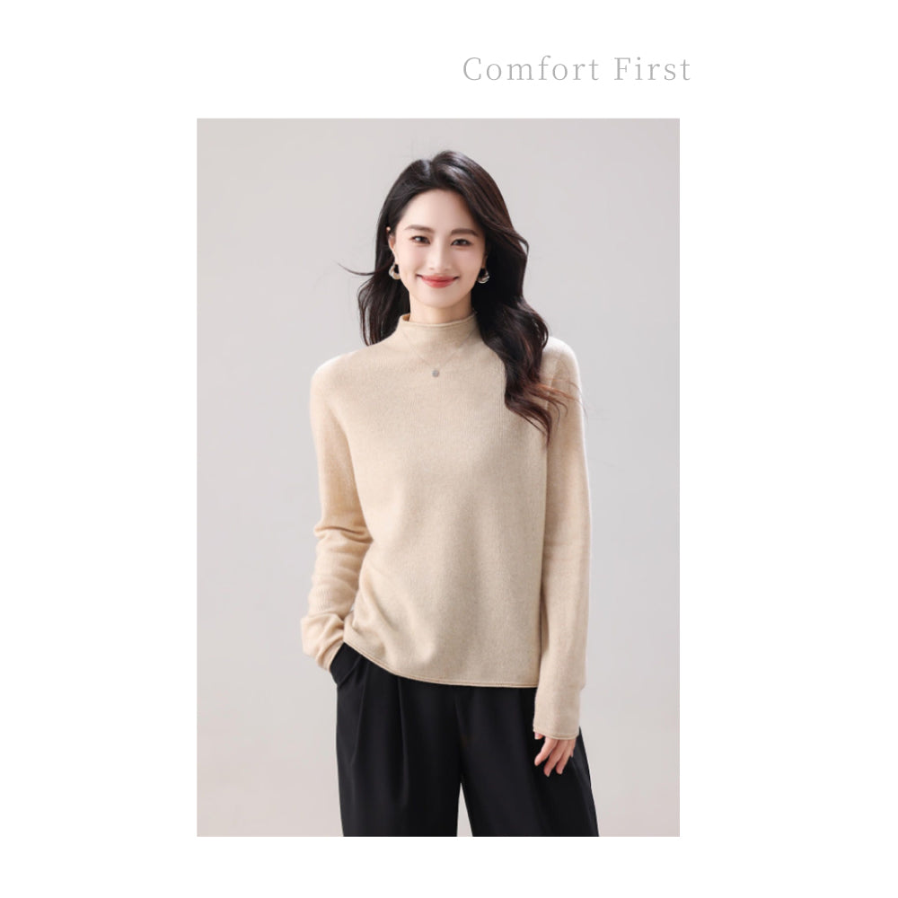 頂級山羊絨堆堆領羊毛衫