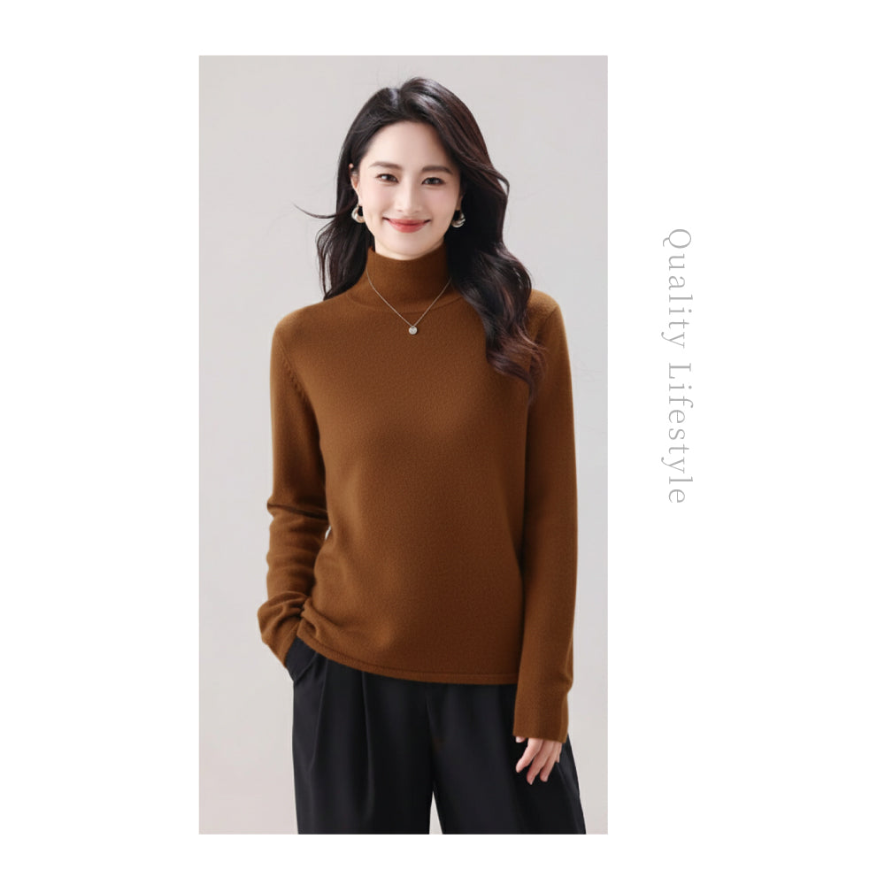 頂級山羊絨堆堆領羊毛衫