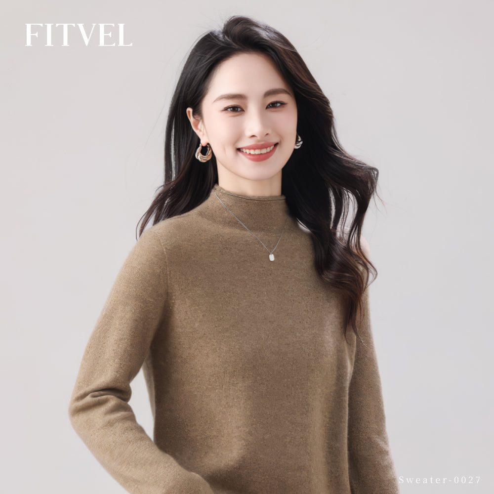頂級山羊絨堆堆領羊毛衫