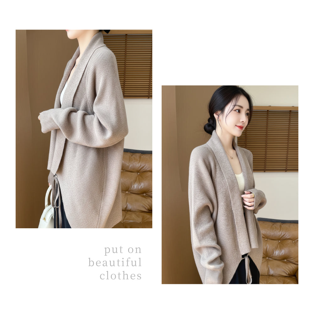 百分百頂級羊毛針織開衫披肩衫