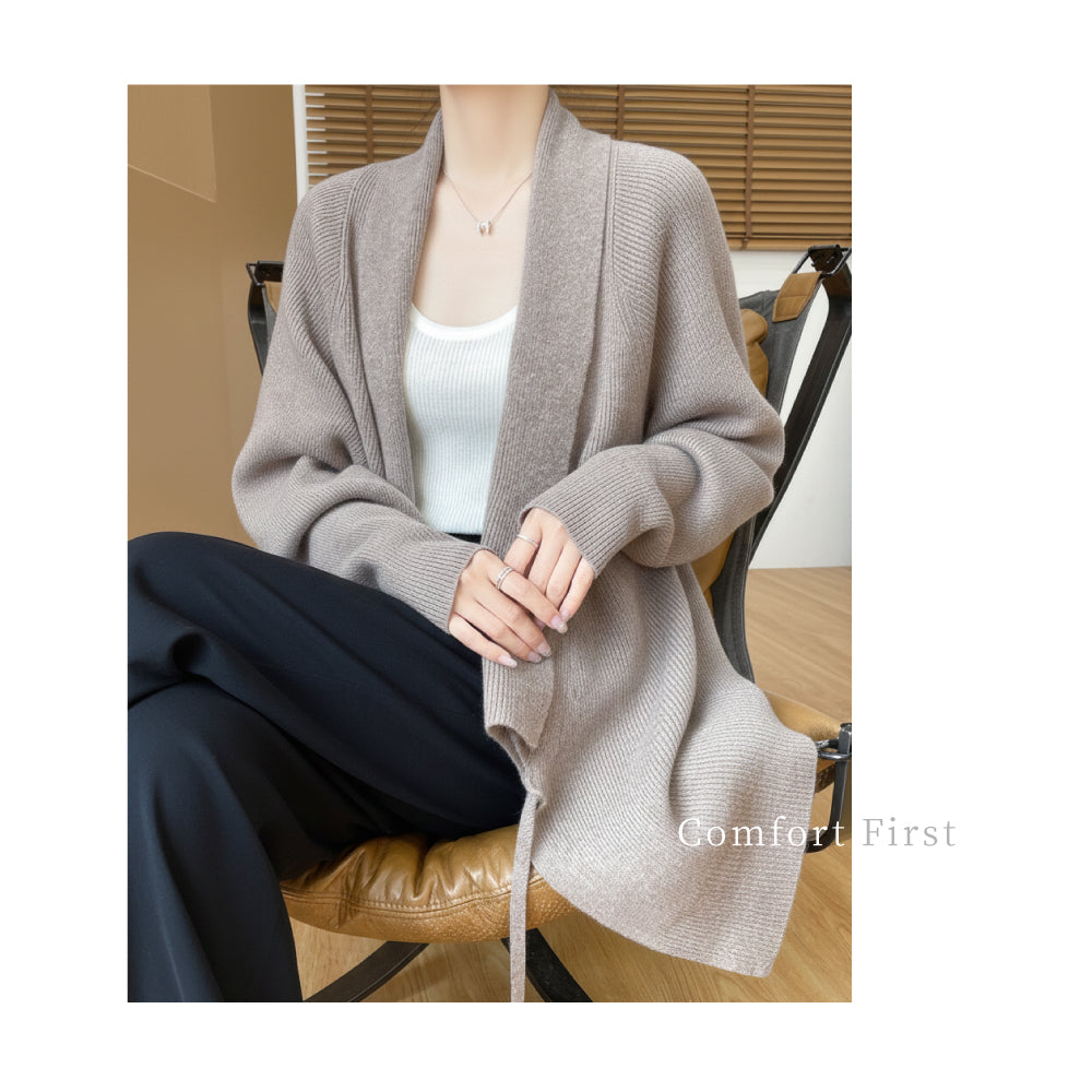 百分百頂級羊毛針織開衫披肩衫