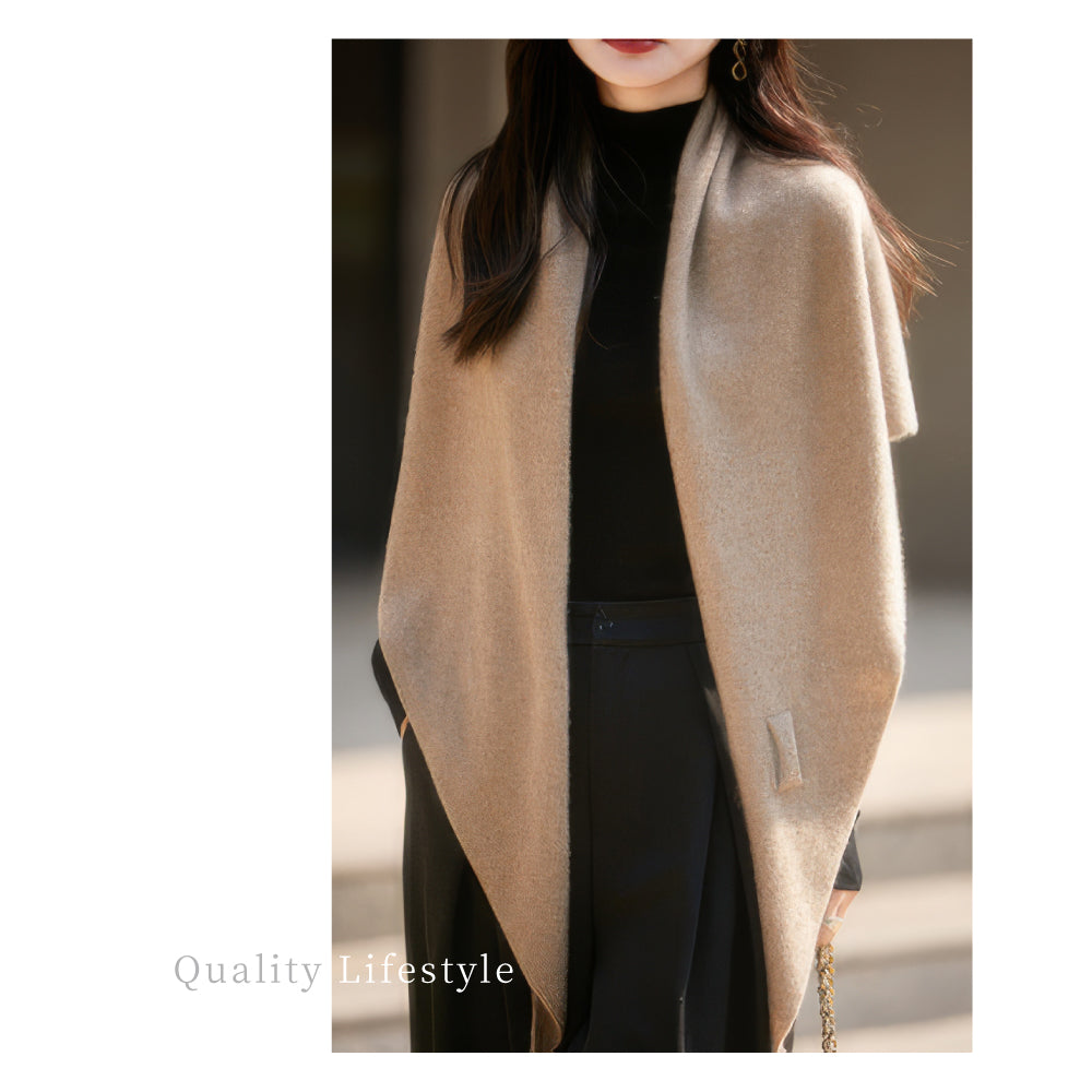 百分百頂級羊毛兩穿斗篷披肩