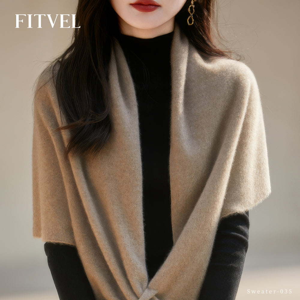 百分百頂級羊毛兩穿斗篷披肩