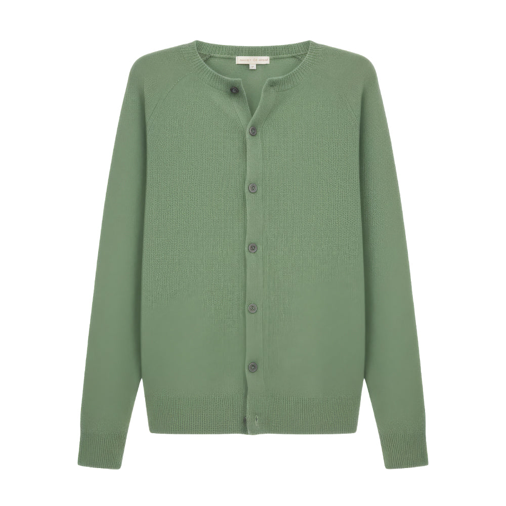 百分百頂級羊毛圓領開扣衫