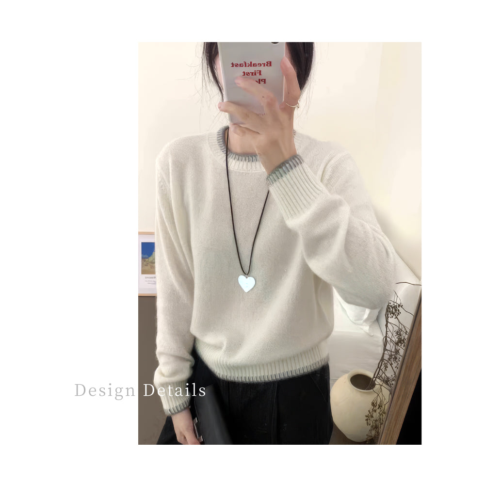 百分百頂級羊毛氣質圓領針織衫