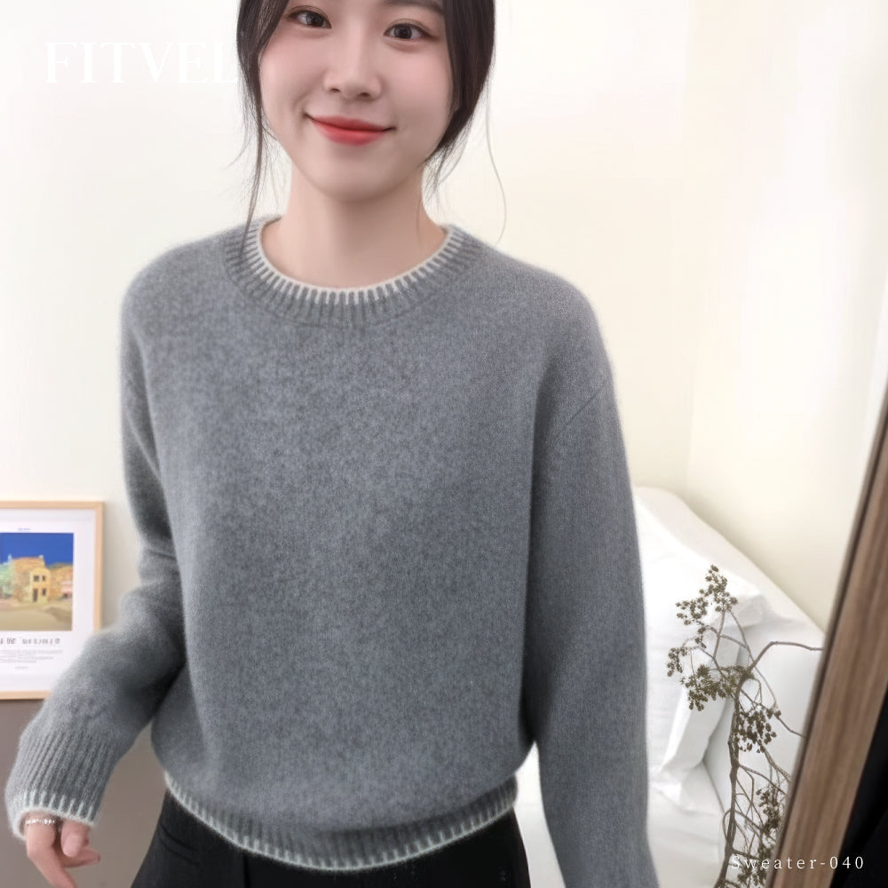 百分百頂級羊毛氣質圓領針織衫