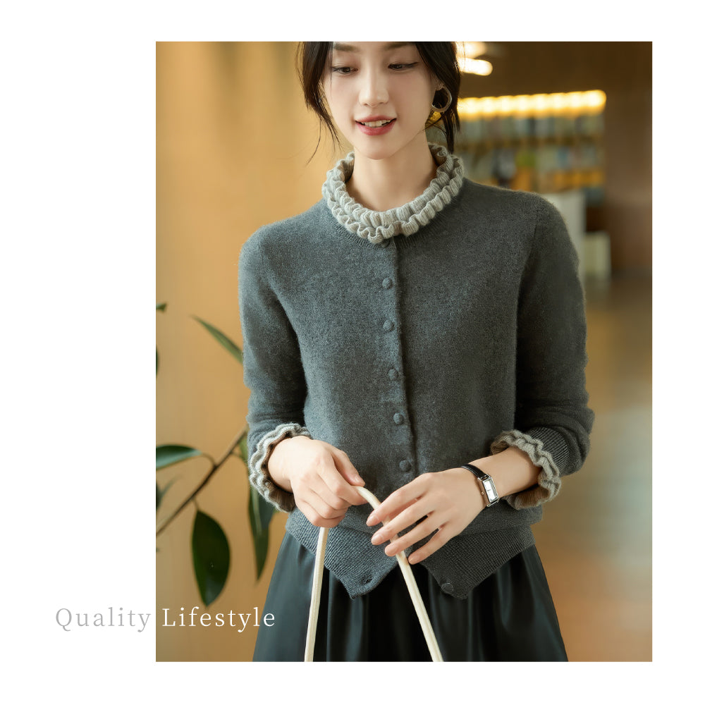 頂級羊毛氣質捲領小外套