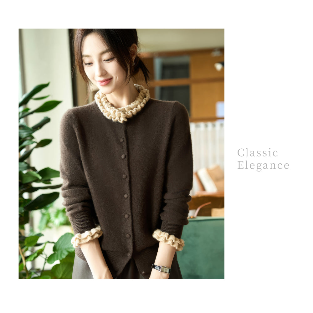 頂級羊毛氣質捲領小外套