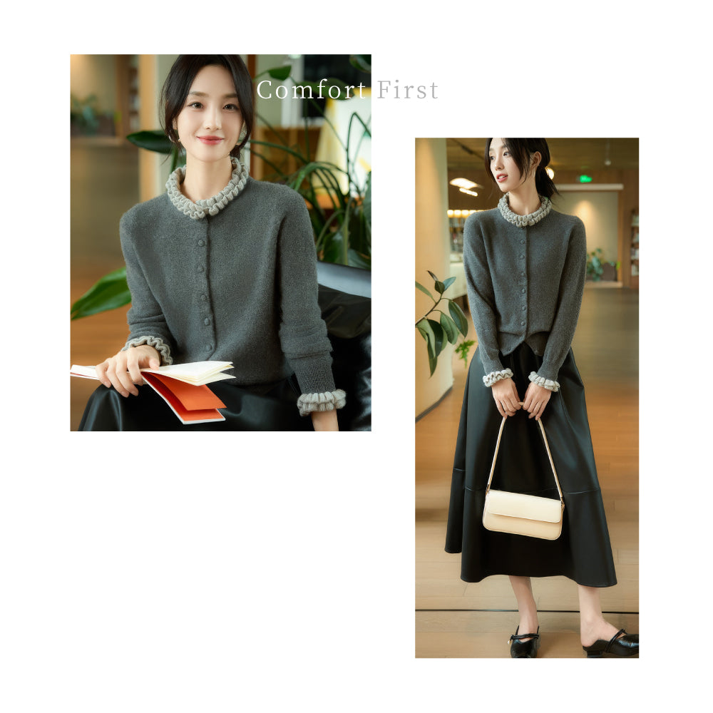 頂級羊毛氣質捲領小外套