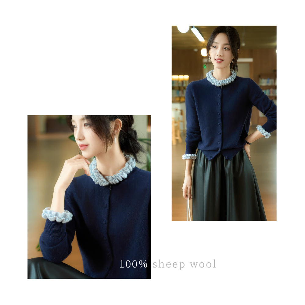 頂級羊毛氣質捲領小外套