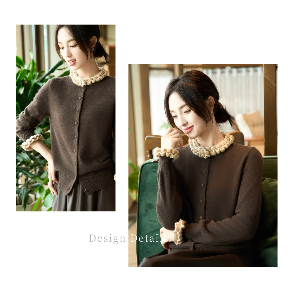 頂級羊毛氣質捲領小外套