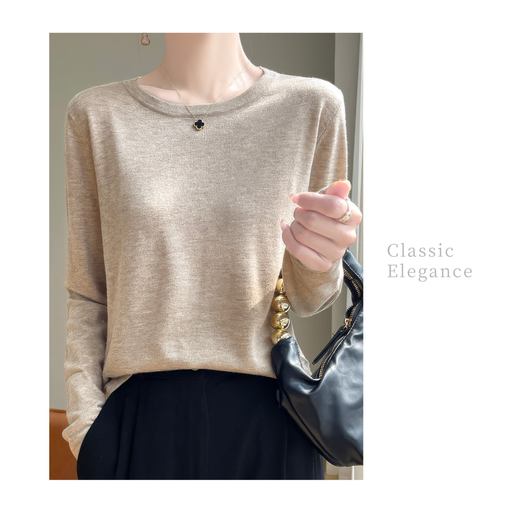 頂級蠶絲時尚長袖上衣