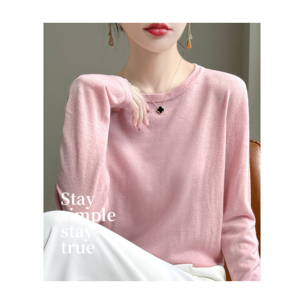 頂級蠶絲時尚長袖上衣