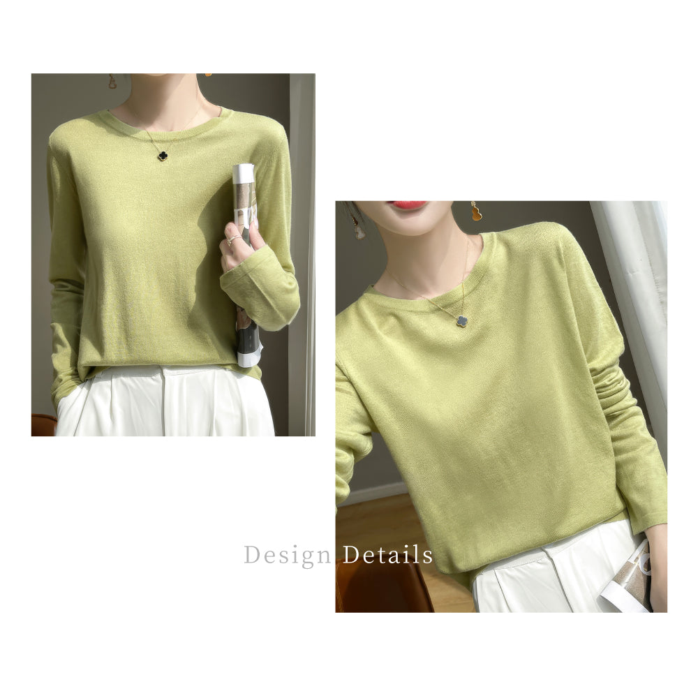 頂級蠶絲時尚長袖上衣