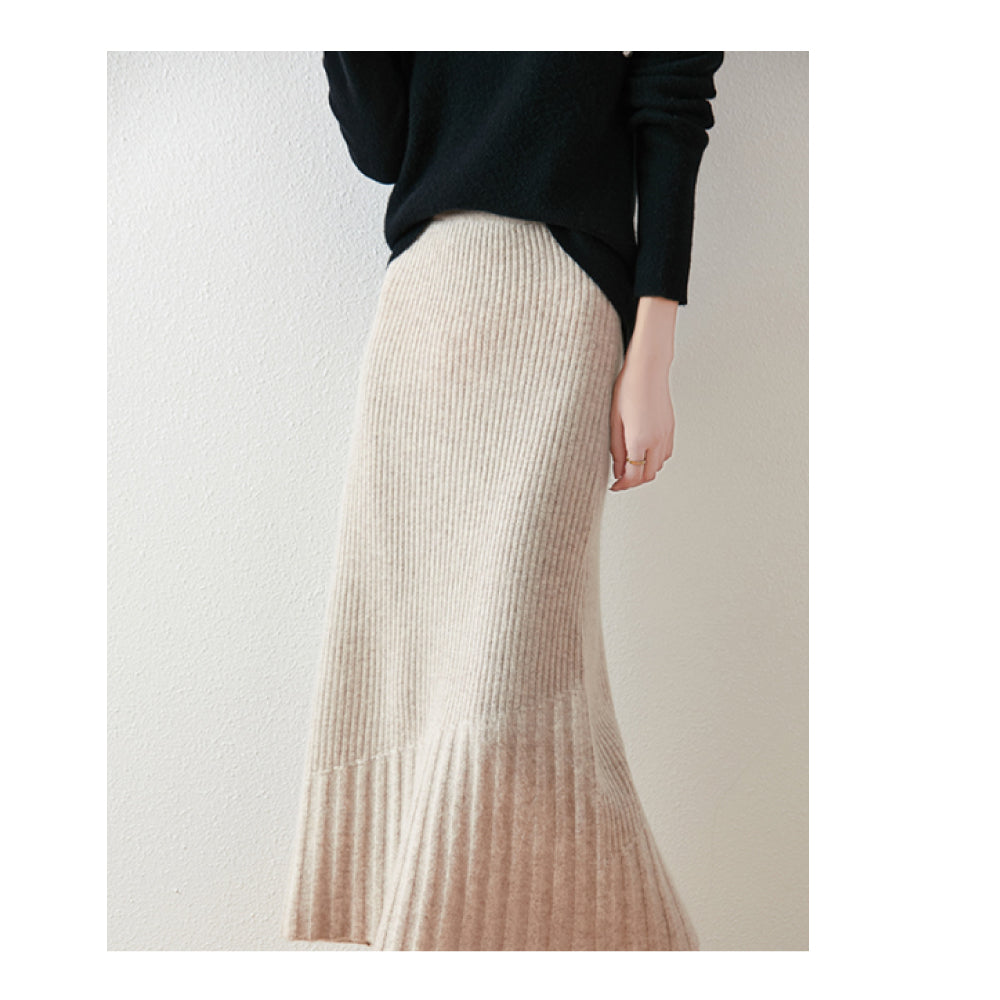 百分百頂級羊毛A字長裙